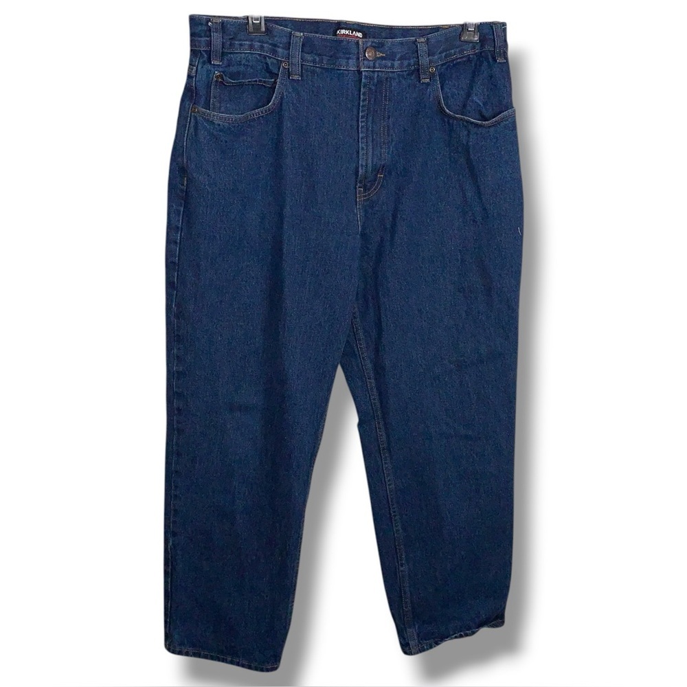 38x30 Kirkland Blue Denim Jeans  Straight Leg Classic Pockets Related Fit